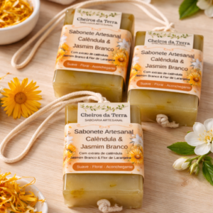 Sabonete de Calêndula e Jasmim Branco