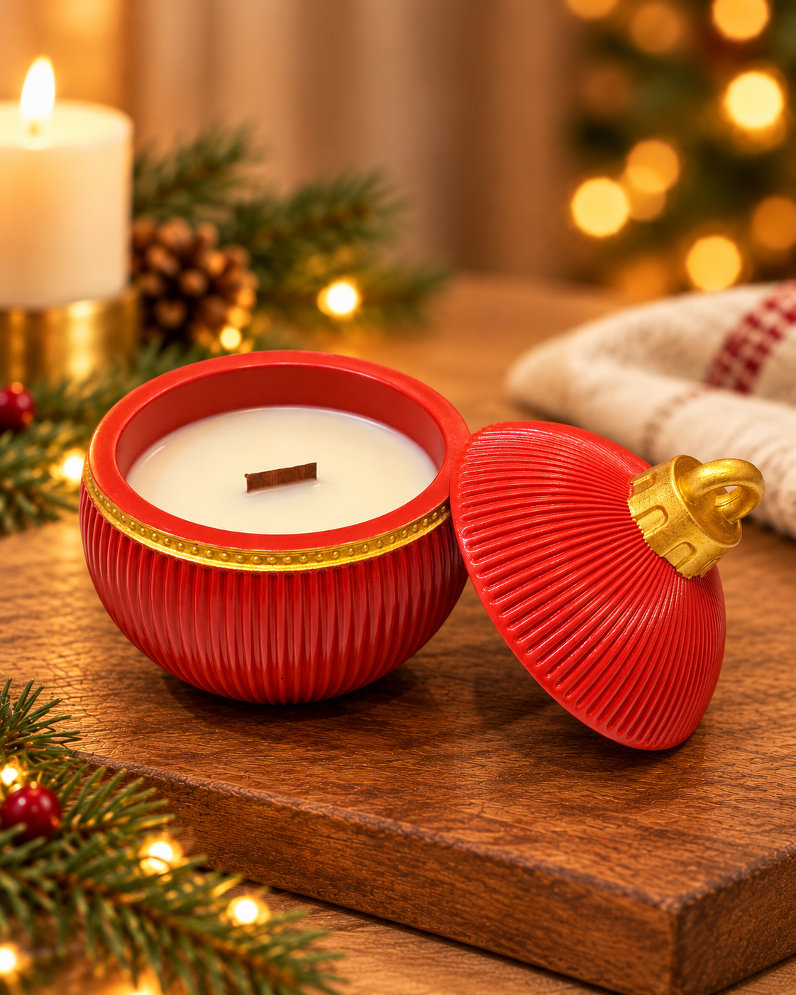 VELA BOLA DE NATAL - APPLE CINNAMON - Imagem 2