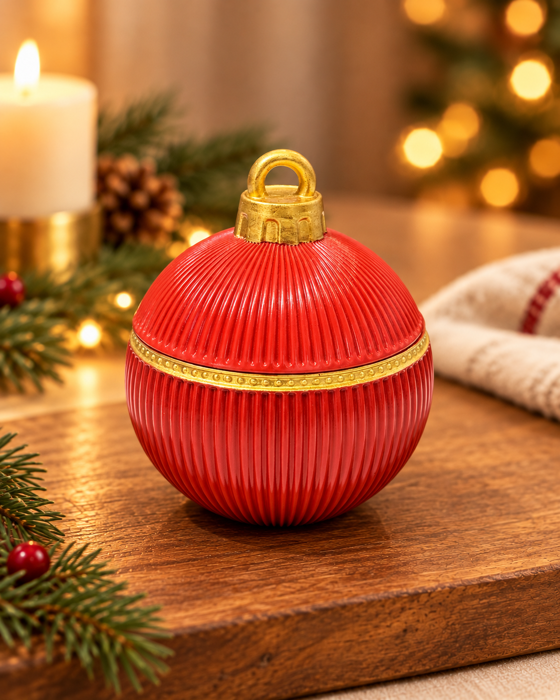 VELA BOLA DE NATAL - APPLE CINNAMON