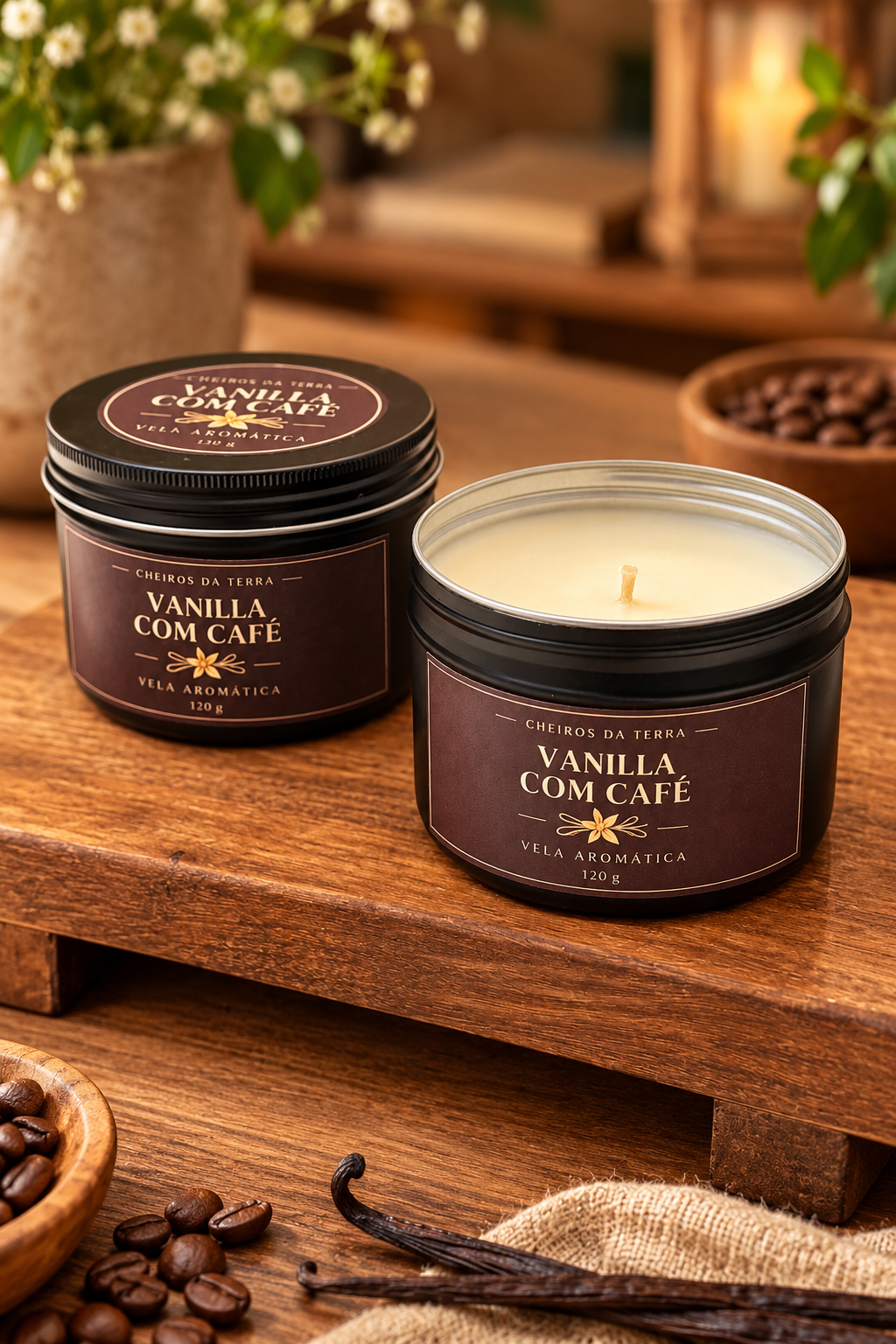 VELA VANILLA COM CAFÉ - 120 GR
