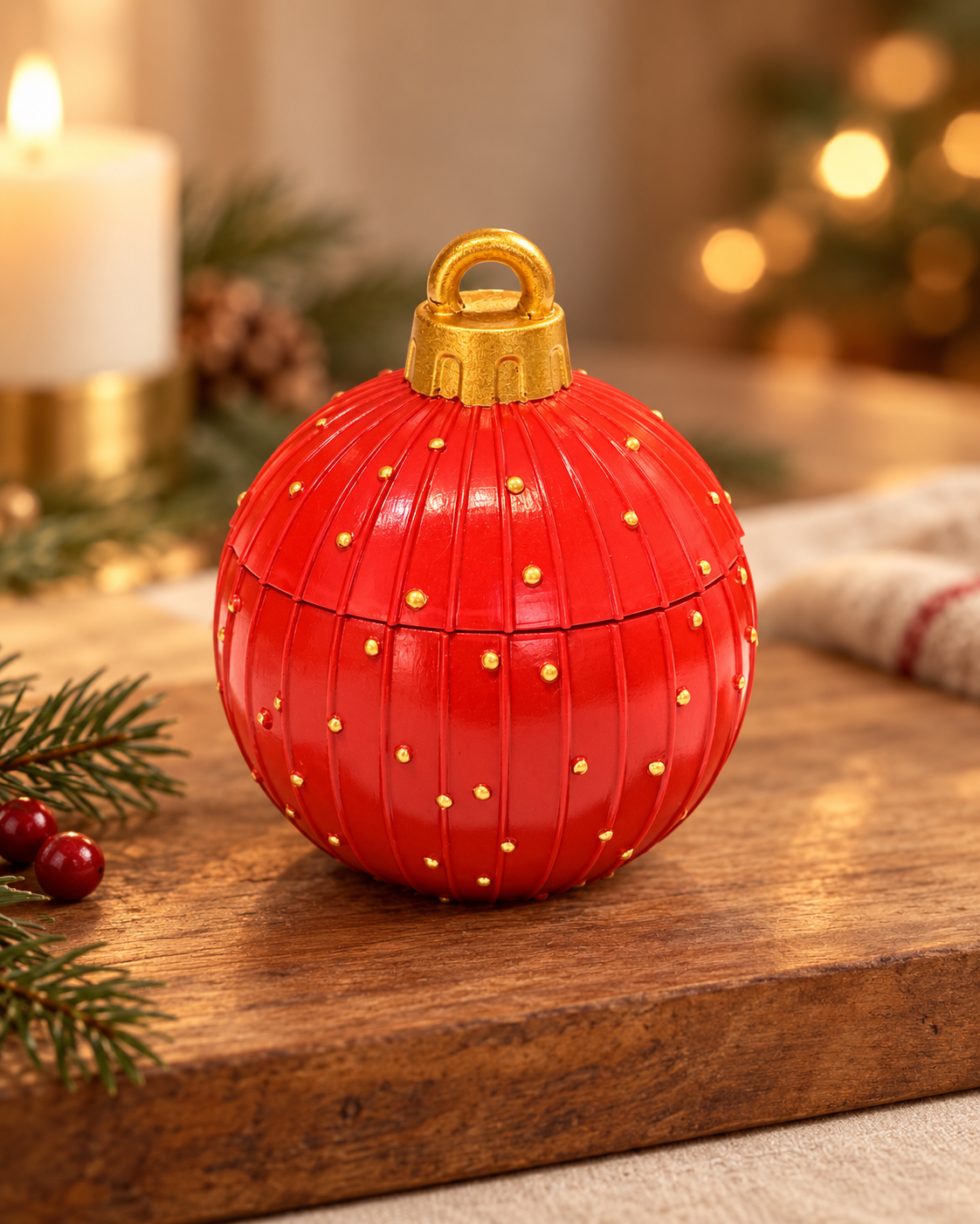 VELA BOLA DE NATAL - APPLE CINNAMON