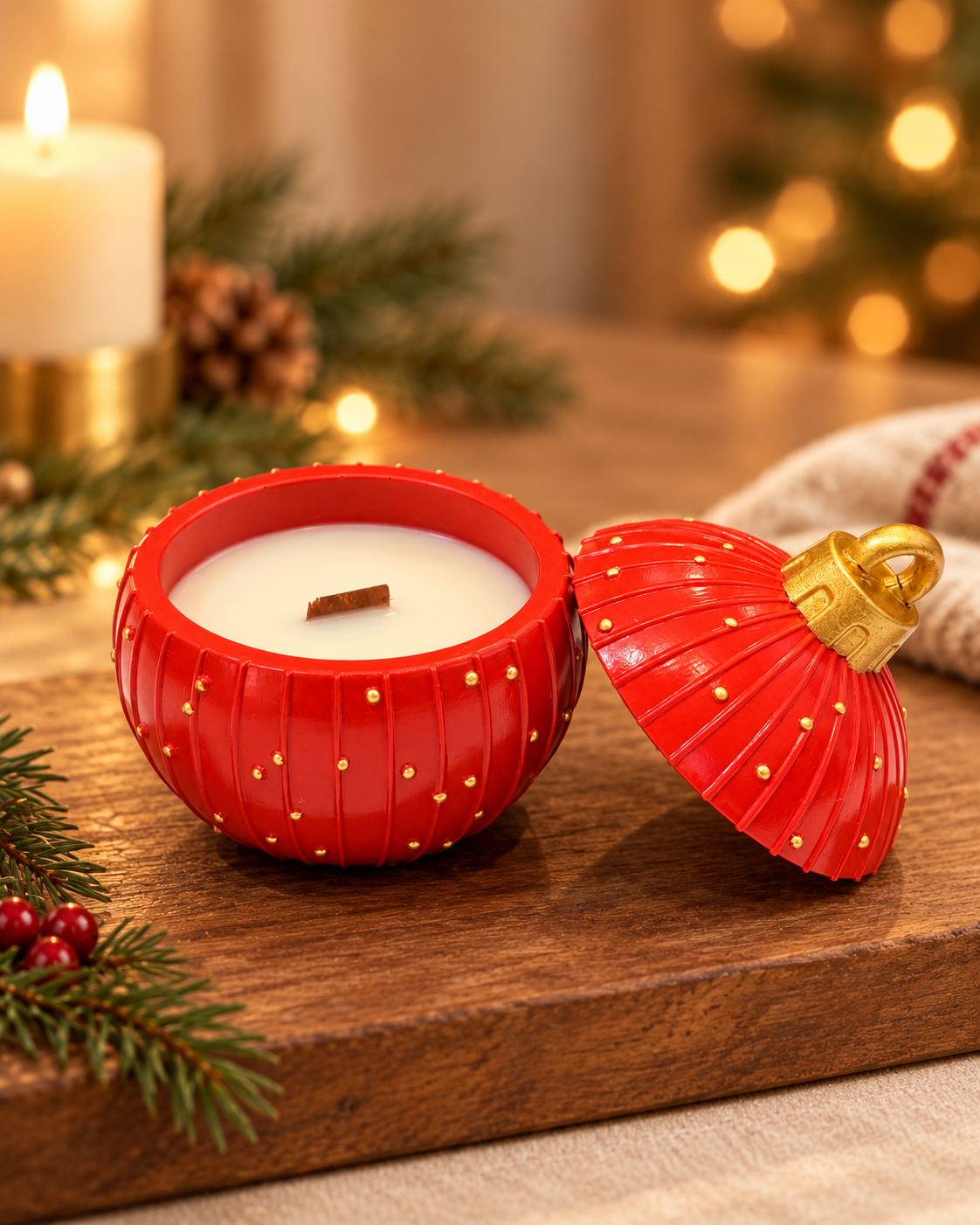 VELA BOLA DE NATAL - APPLE CINNAMON - Imagem 2